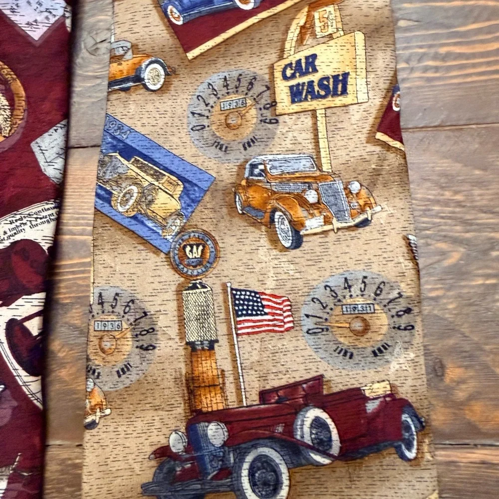 Tango Americana Series Silk Vtg EUC lot of 6 Cars fishing circus baseball train